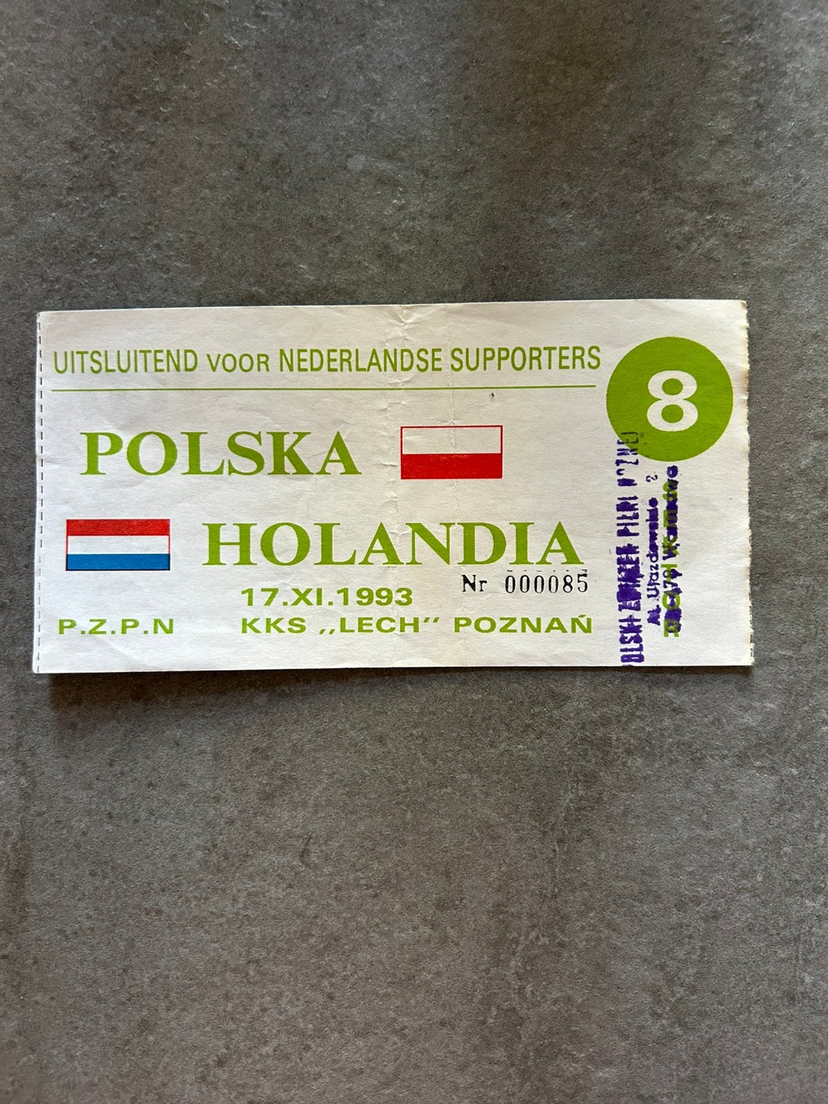 Polen - Nederland ticket, Verzamelen, Sportartikelen en Voetbal, Ophalen of Verzenden, Gebruikt, Overige binnenlandse clubs, Overige typen