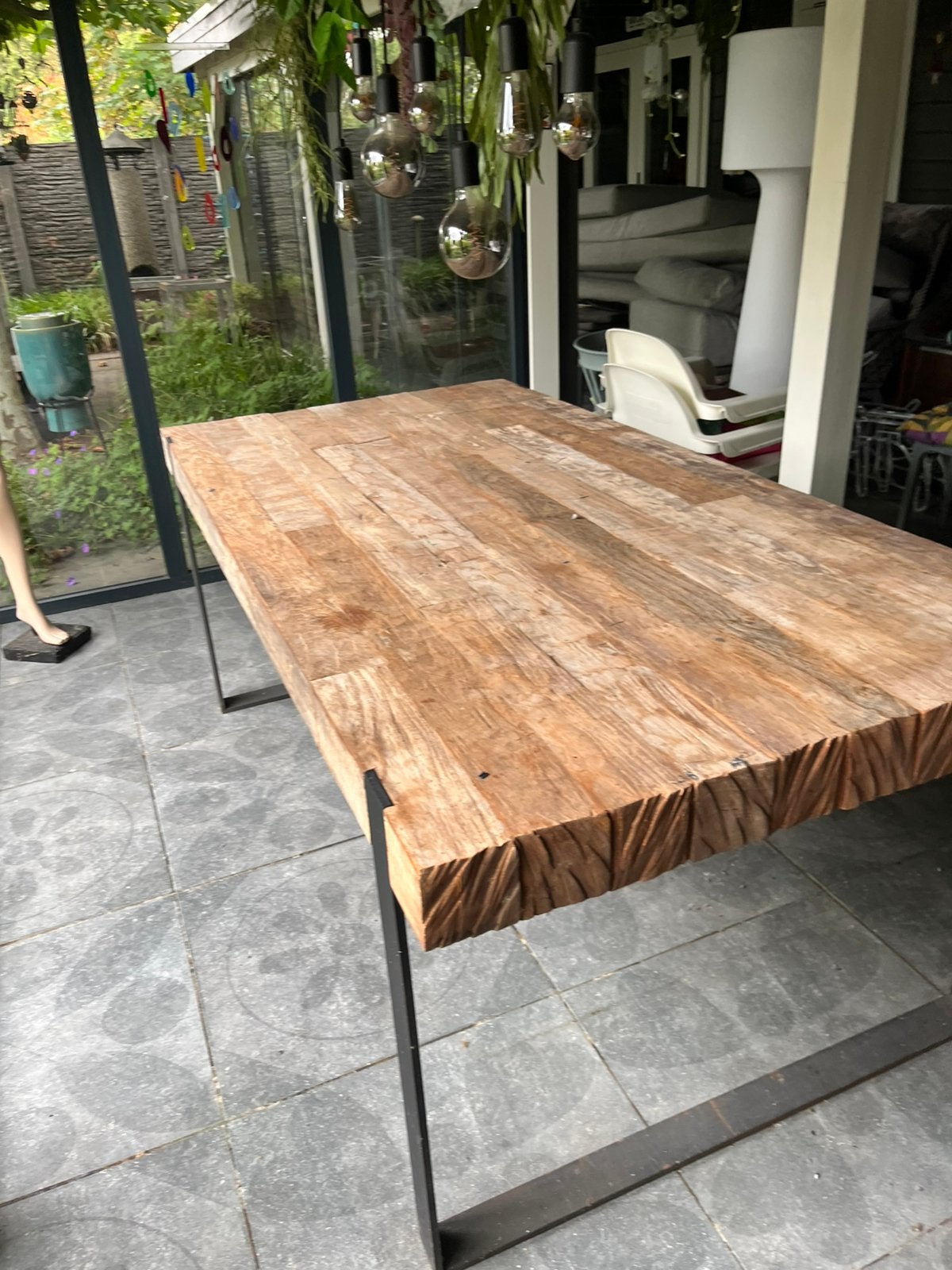 Tuintafel, Ophalen, Zo goed als nieuw, Rechthoekig, Hout