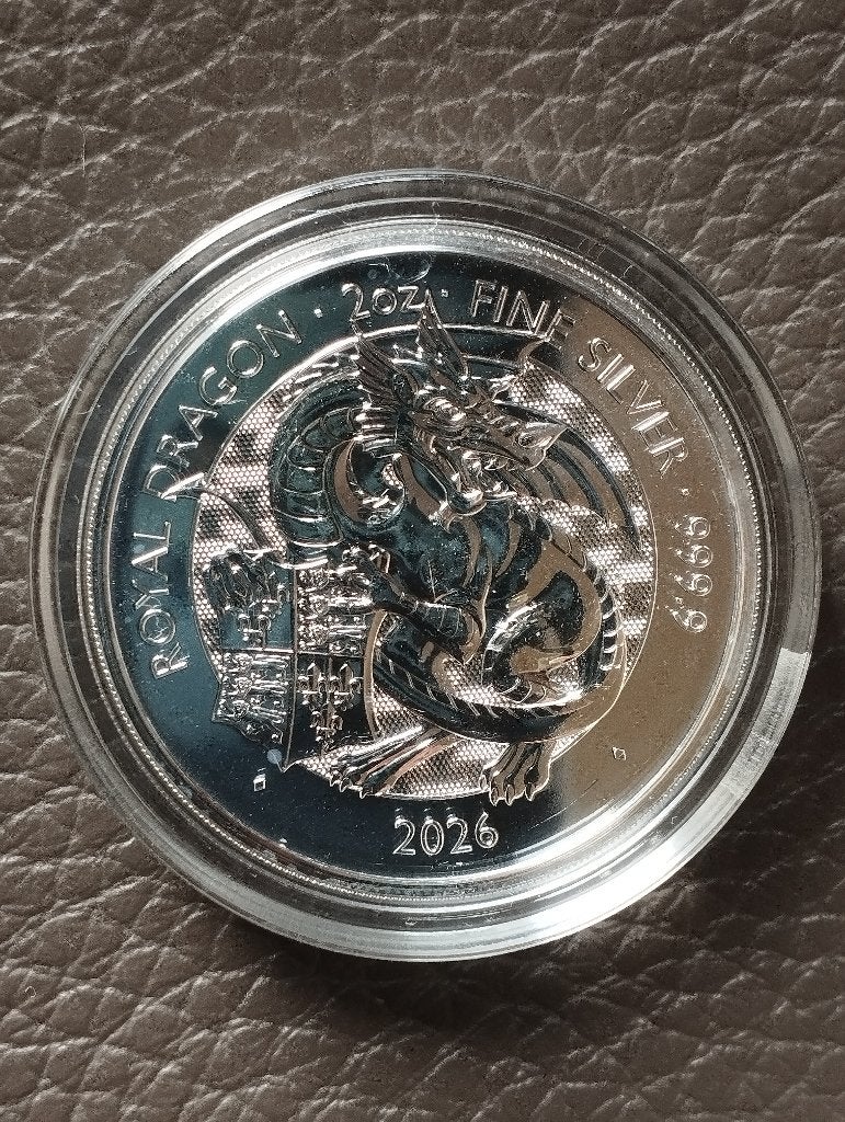 2 oz .999 zilver Royal Dragon 2026, Ophalen, Zilver