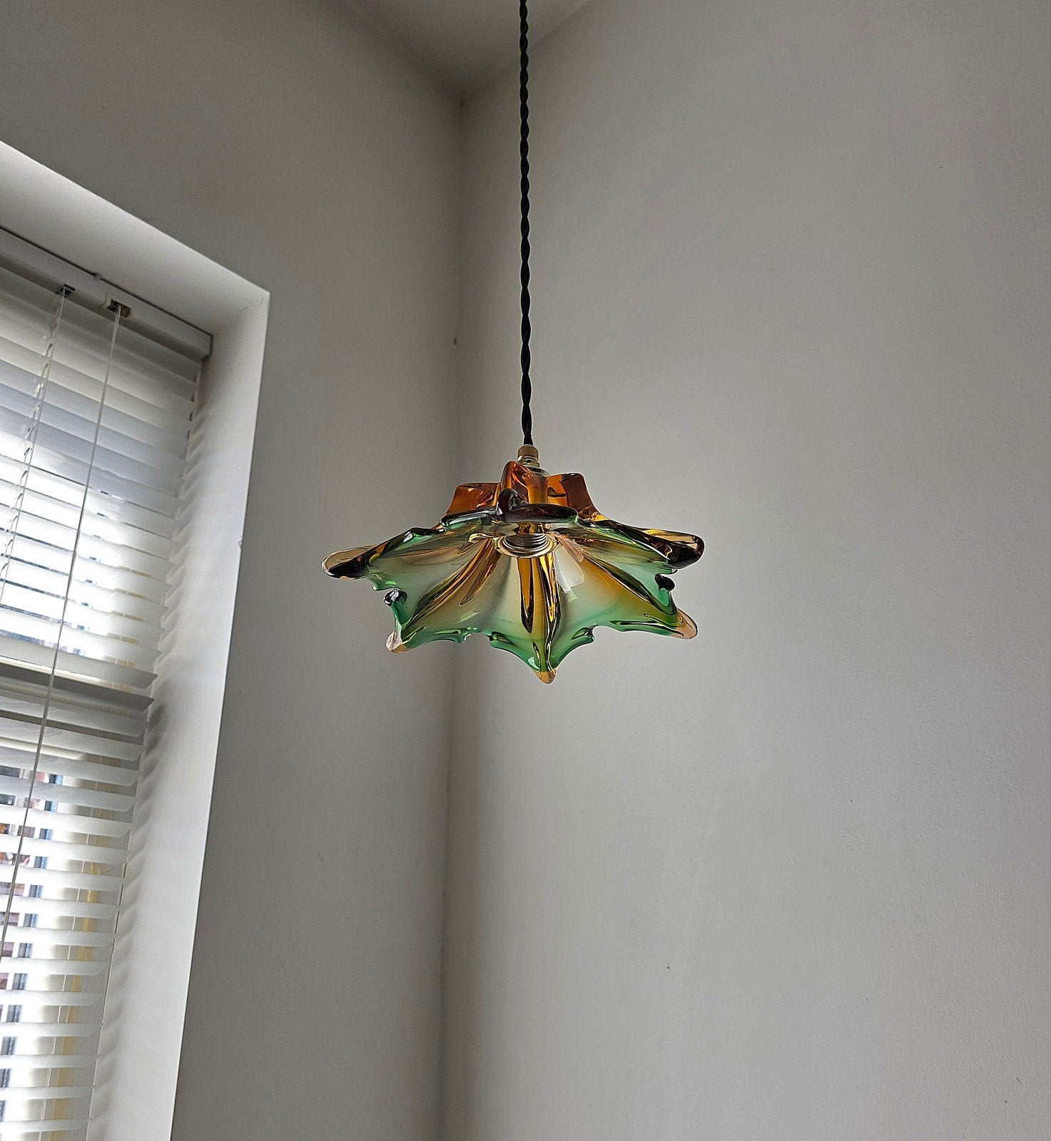 Vintage Murano glazen hanglamp., Huis en Inrichting, Lampen | Hanglampen, Ophalen of Verzenden