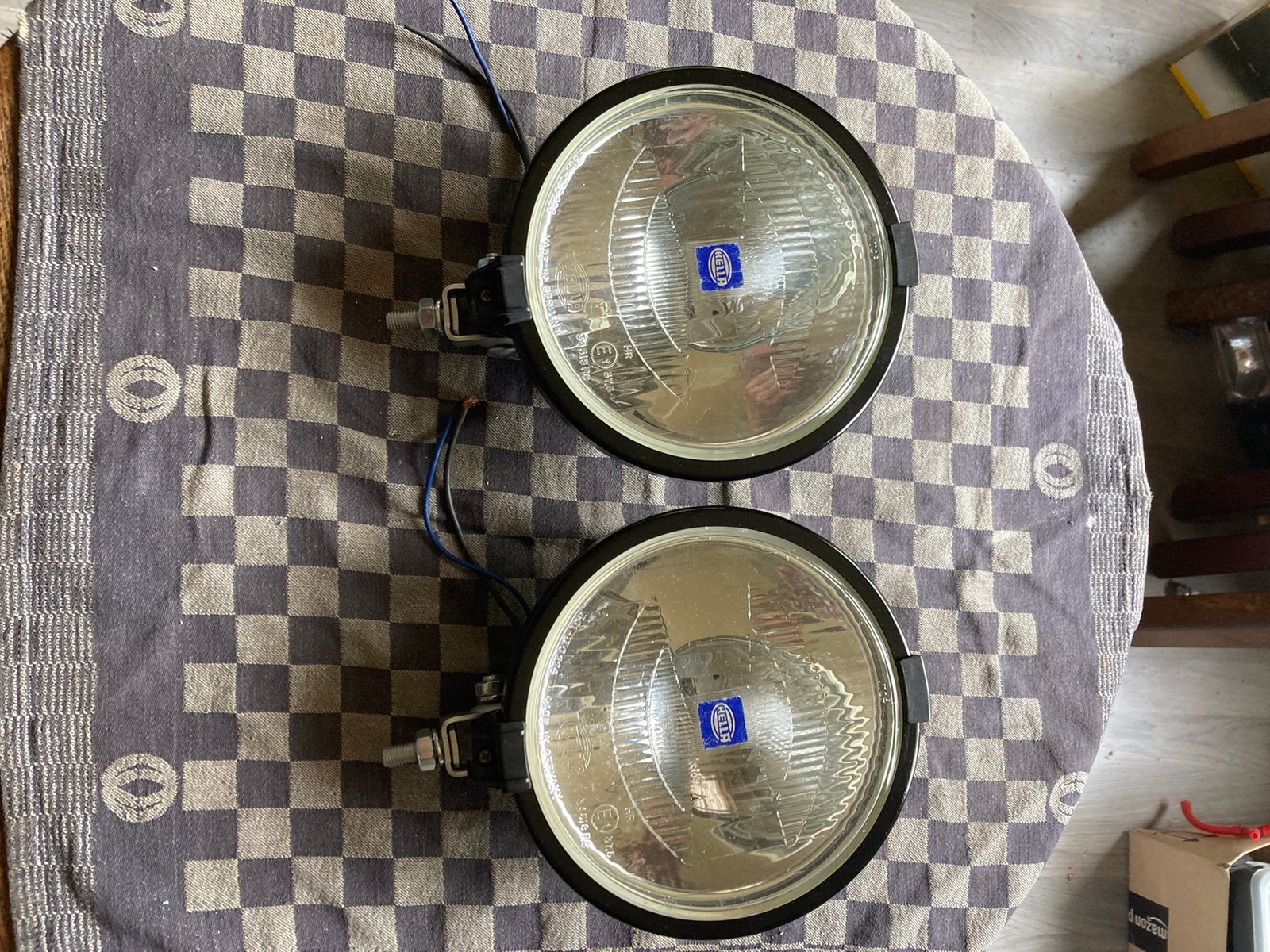 Oldtimer 2 Hella verstralers met stads licht met covers, Auto-onderdelen, Ophalen of Verzenden, Gebruikt