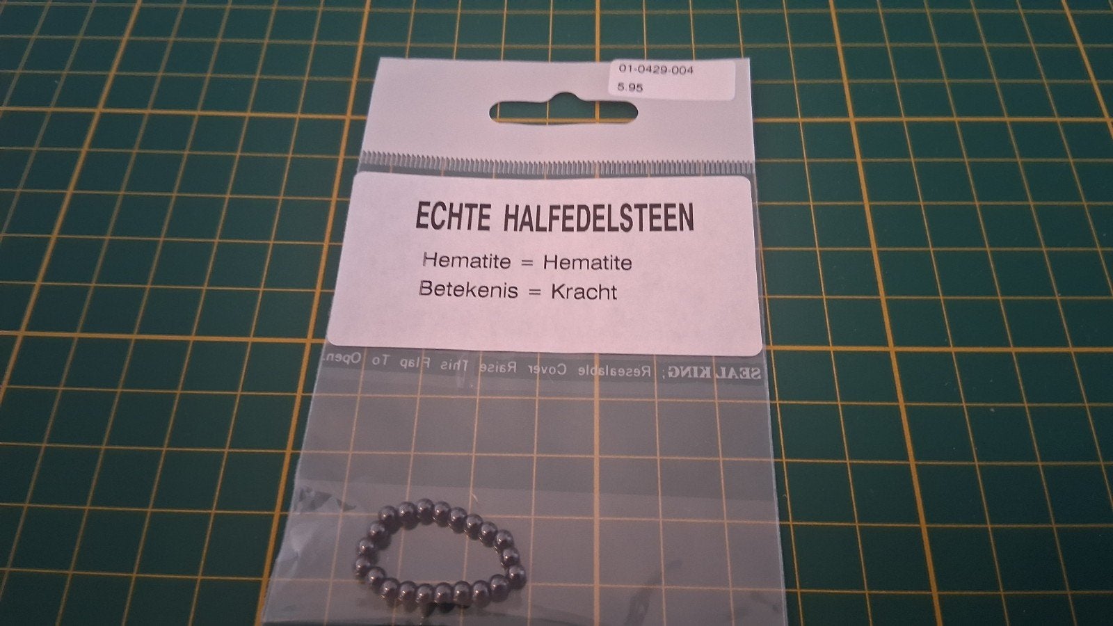 Ring met elastiek en Hematiet kralen - Kracht, Sieraden, Tassen en Uiterlijk, Ringen, Overige materialen, Verzenden, Nieuw, 17 tot 18