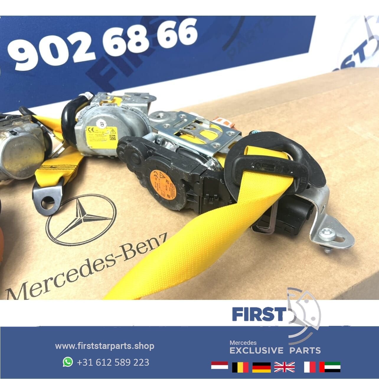 A45 AMG GORDEL SET GEEL Mercedes W177 A W118 CLA H247 GLA X2, Gebruikt, -, Ophalen of Verzenden, -
