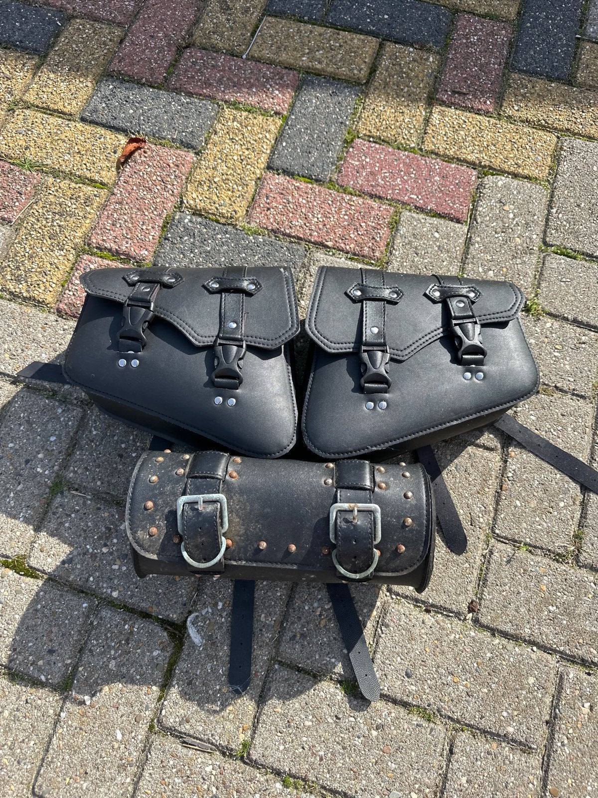 Zadeltassen en gereedschapsrol voor motor, Ophalen of Verzenden, Gebruikt