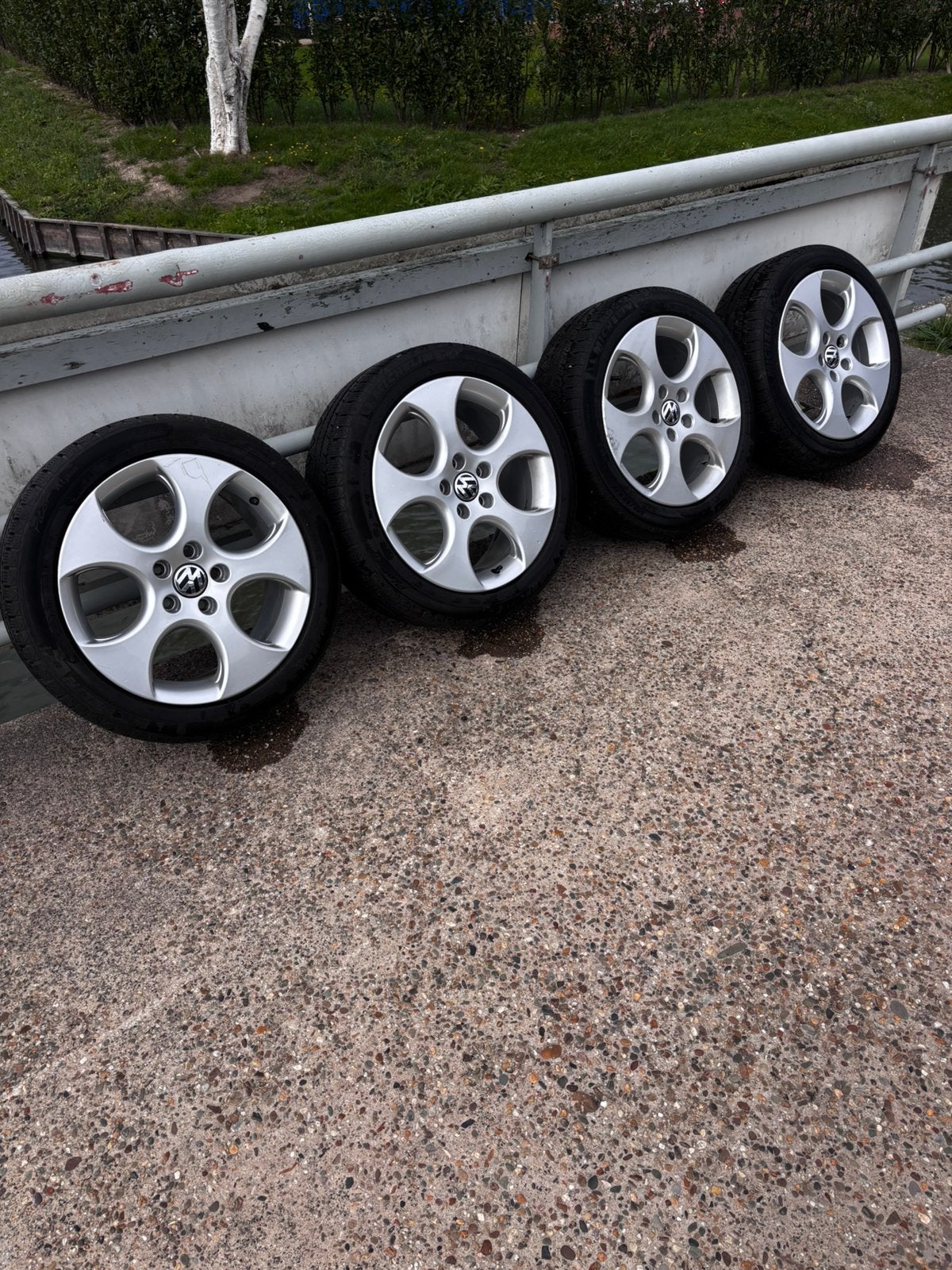 Orginele Golf 5 GTI Wielen met winterband. 5x112, Ophalen, Gebruikt, Banden en Velgen, 17 inch