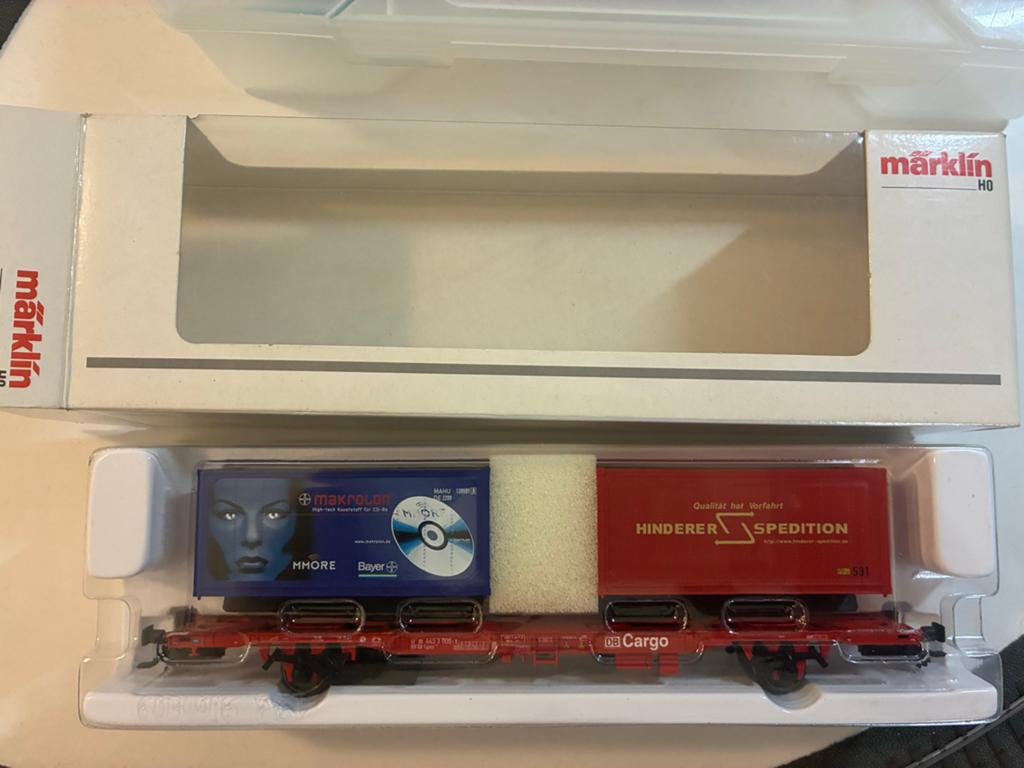 Märklin H0 47703 Goederenwagon met containers, Hobby en Vrije tijd, Modeltreinen | H0, Wisselstroom, Ophalen of Verzenden, Märklin