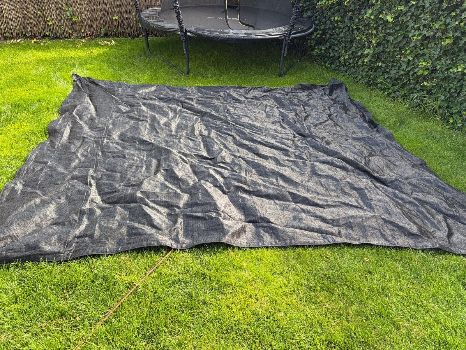 Zwart schaduwdoek, Tuin en Terras, Schaduwdoeken, Ophalen, Gebruikt