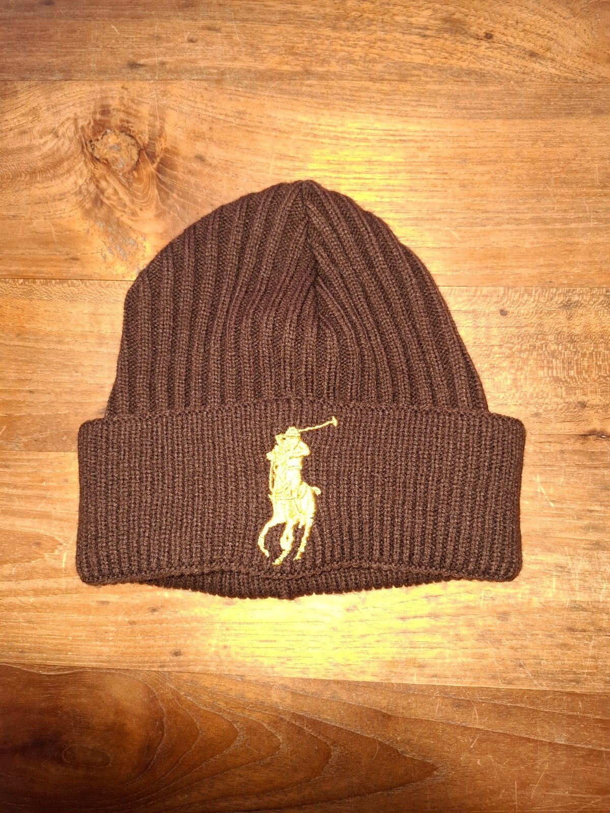 Ralph Lauren Bruine Gebreide Beanie, Kleding | Heren, Mutsen, Sjaals en Handschoenen, Ralph Lauren, Overige maten, Ophalen of Verzenden