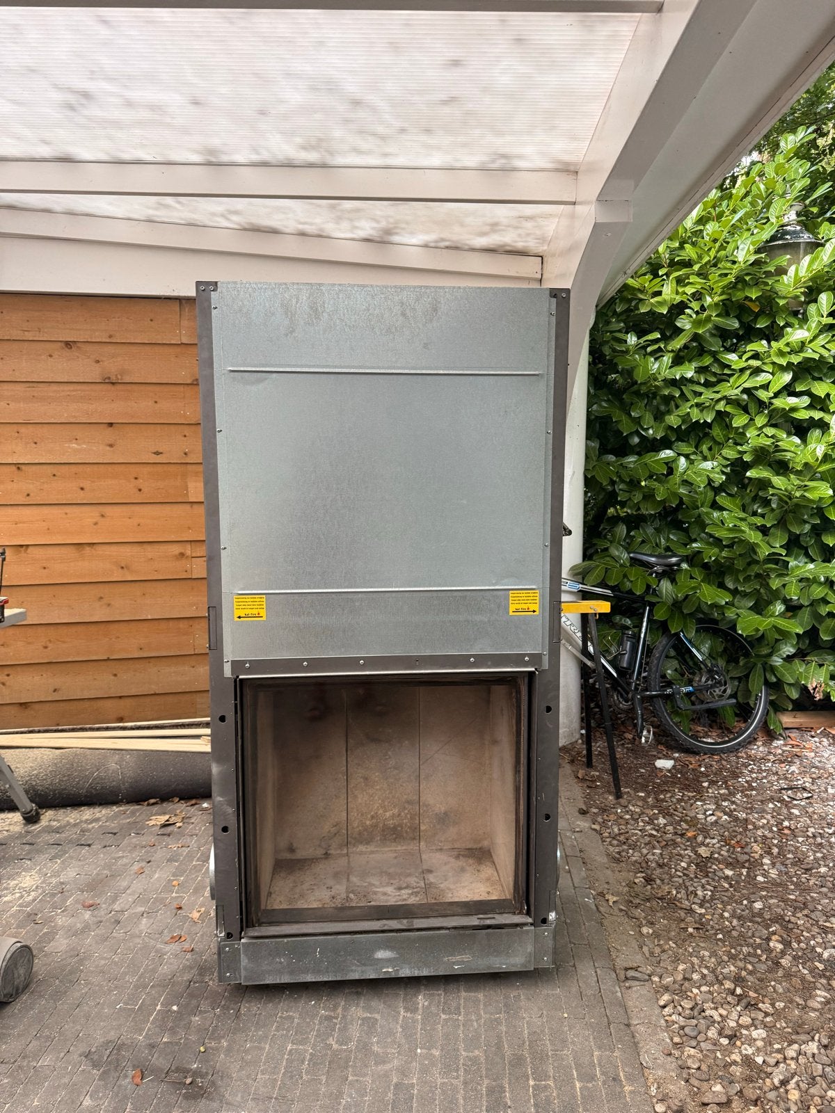 Kalfire W71/62F houthaard met glazen deur, Ophalen, Gebruikt, Inbouwhaard, Houthaard