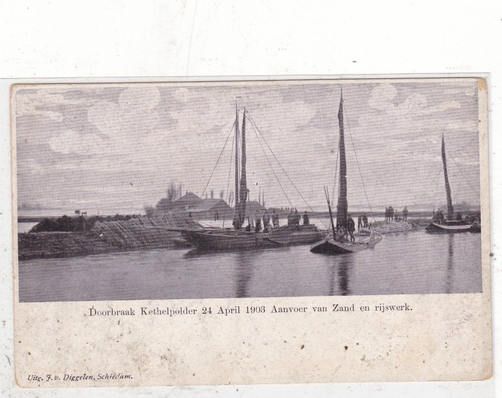 Kethelpolder-Doorbraak Ketelpolder 1903, Ophalen of Verzenden, Voor 1920, Ongelopen, Zuid-Holland