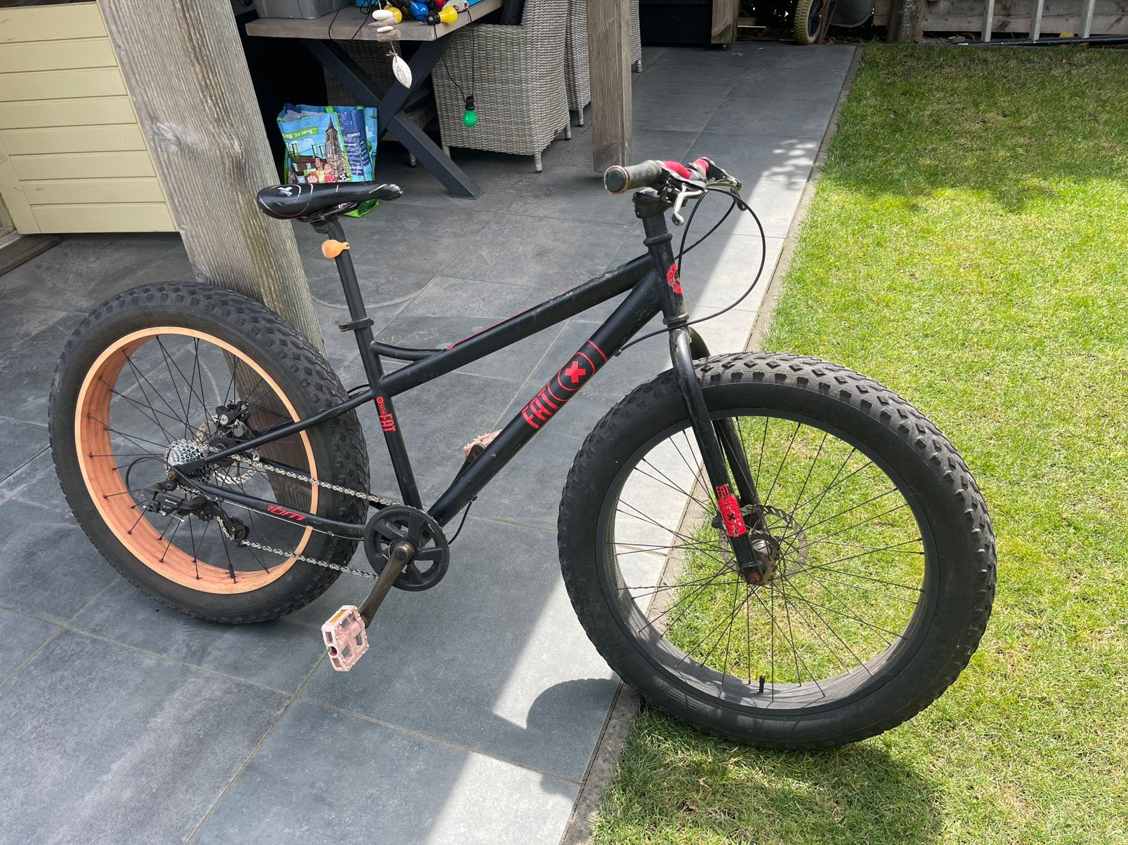 Fatmachine dikke banden fiets, Fietsen en Brommers, Ophalen, 24 inch of meer, Gebruikt, Staal