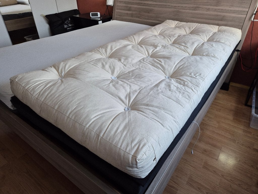 Futon met matrasbeschermer (90x200cm), Ophalen, 90 cm, Eenpersoons, Zo goed als nieuw