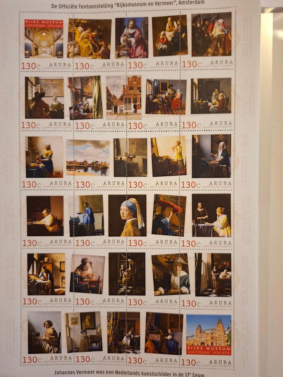 Rijksmuseum  en Vermeer 24 postzegels, Ophalen of Verzenden