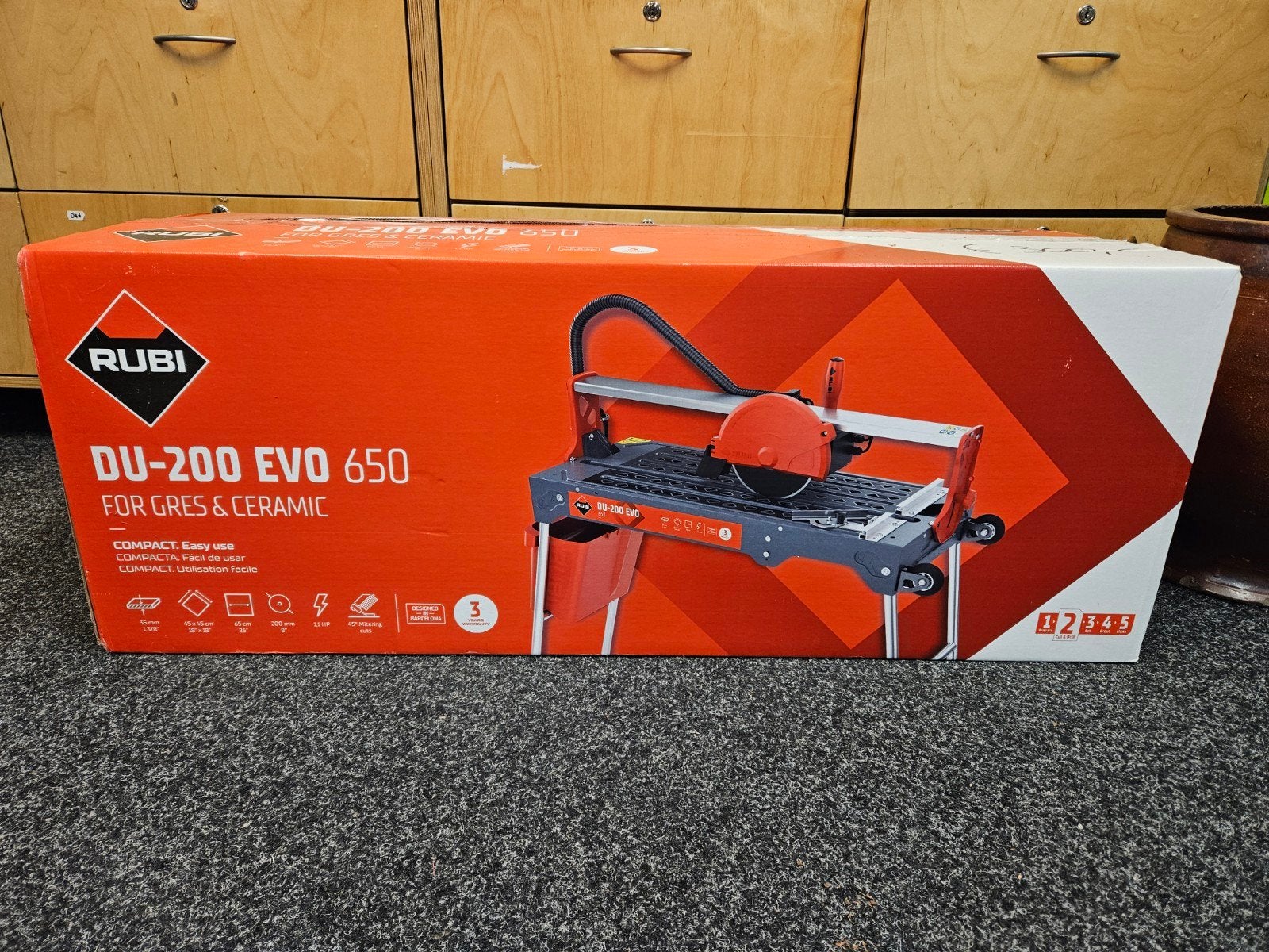 Rubi DU-200 EVO 650 Tegelzaagmachine, Ophalen, 60 cm of meer, Nieuw, Minder dan 5 m²
