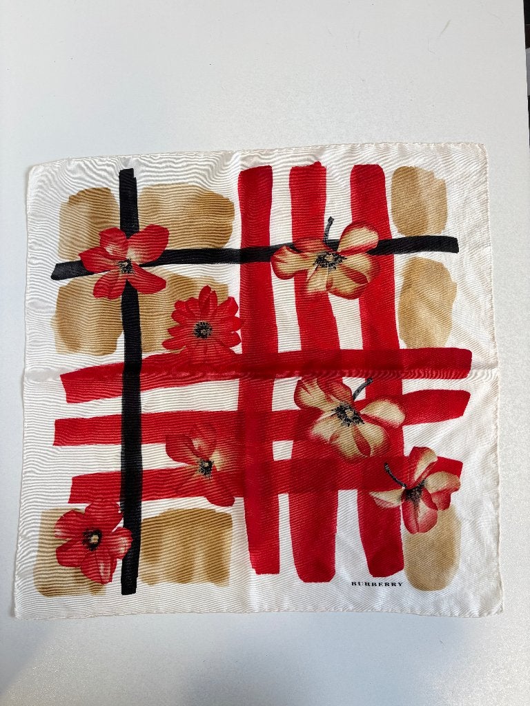 BURBERRY Zijde sjaaltje  45X50cm, Burberry, Ophalen of Verzenden, Zo goed als nieuw, Sjaal