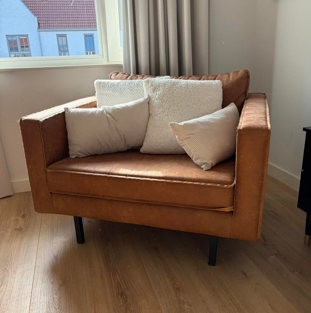 Fauteuil, WOOOD rodeo, Huis en Inrichting, Fauteuils, Ophalen, Zo goed als nieuw, Minder dan 75 cm, Leer