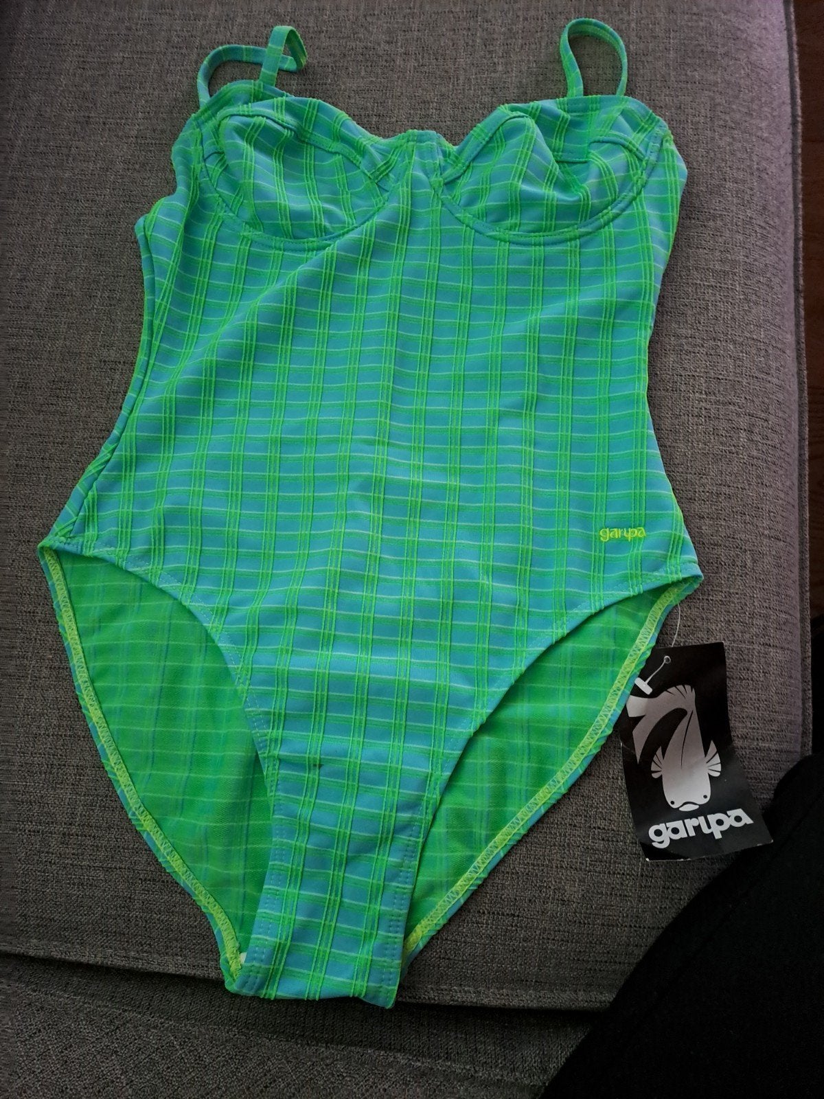 Nieuw Garupa Badpak - Groen/Blauw Geruit, Meerkleurig, Nieuw, Badpak, Ophalen of Verzenden