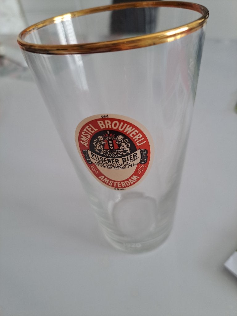 Amstel Brouwerij Amsterdam bierglas 1920  0,25L ARC, Verzamelen, Ophalen of Verzenden, Zo goed als nieuw, Glas of Glazen, Amstel