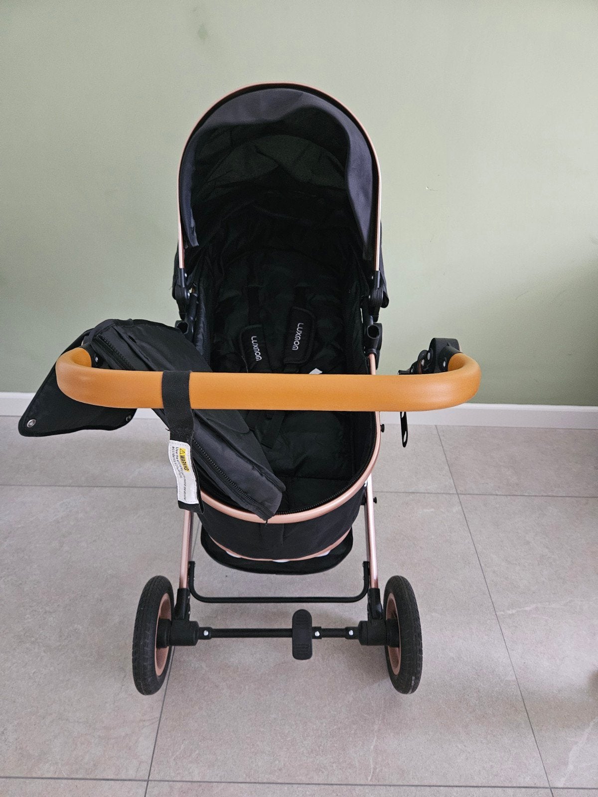 Luxmom Combiwagen 3-in-1 Zwart/Roségoud, Ophalen of Verzenden
