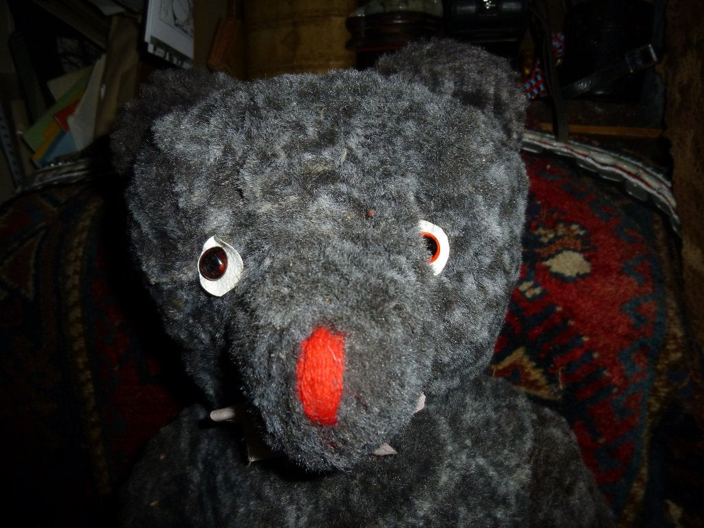 VERM STEIFF TEDDY KNUFFELBEER MET STROOI ANTIEK, Ophalen of Verzenden