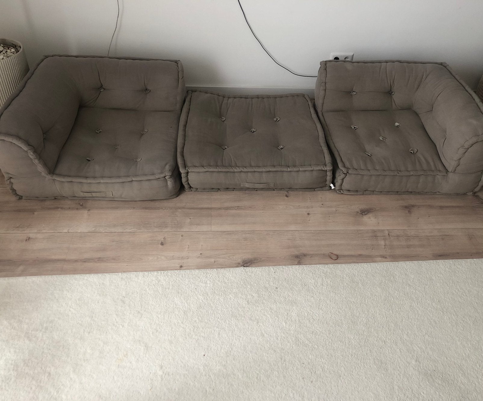 3x Sklum modulaire dhel zitbanken, Huis en Inrichting, Banken | Bankstellen, Ophalen, Zo goed als nieuw, Overige maten, Stof