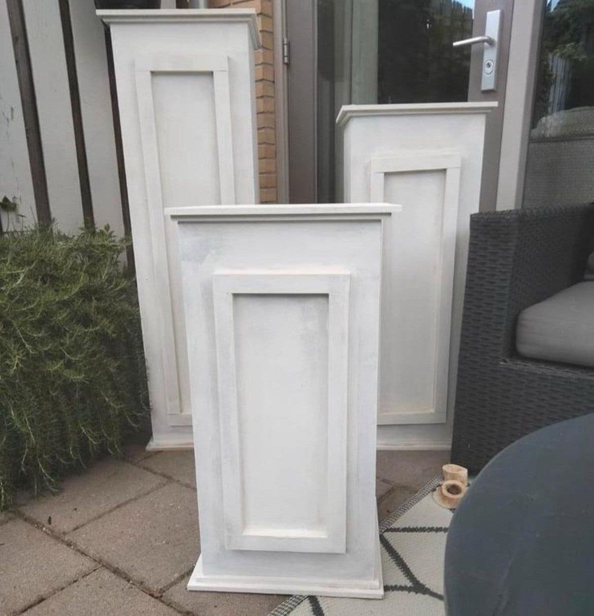 Set van 3 witte pilaren / zuilen, Ophalen of Verzenden, Gebruikt