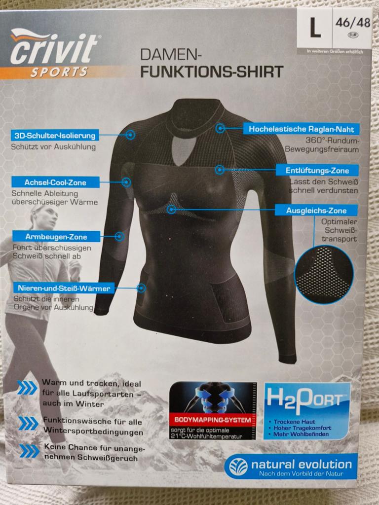 Crivit Dames Shirt - Maat L (46/48) nieuw, sport shirt, Zwart, Maat 46/48 (XL) of groter, Nieuw, Ophalen of Verzenden