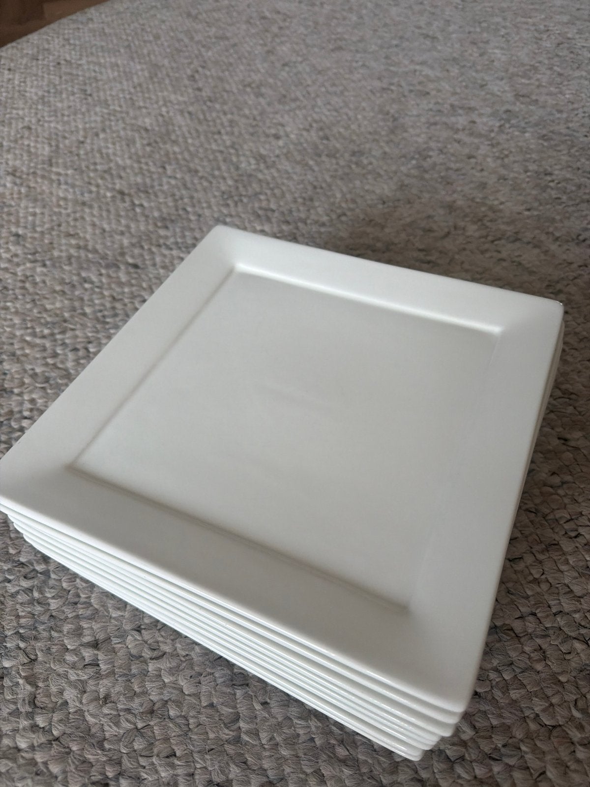 Set van 8 vierkante witte borden, Ophalen, Steen, Gebruikt, Overige merken