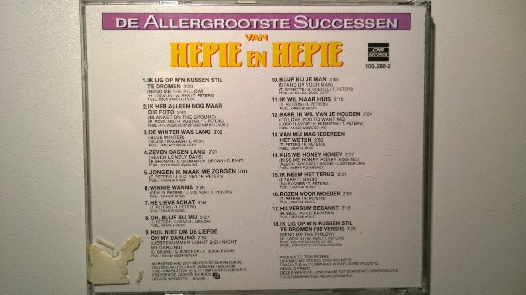 Hepie En Hepie - De Allergrootste Successen, Ophalen of Verzenden, Zo goed als nieuw, Pop, Album