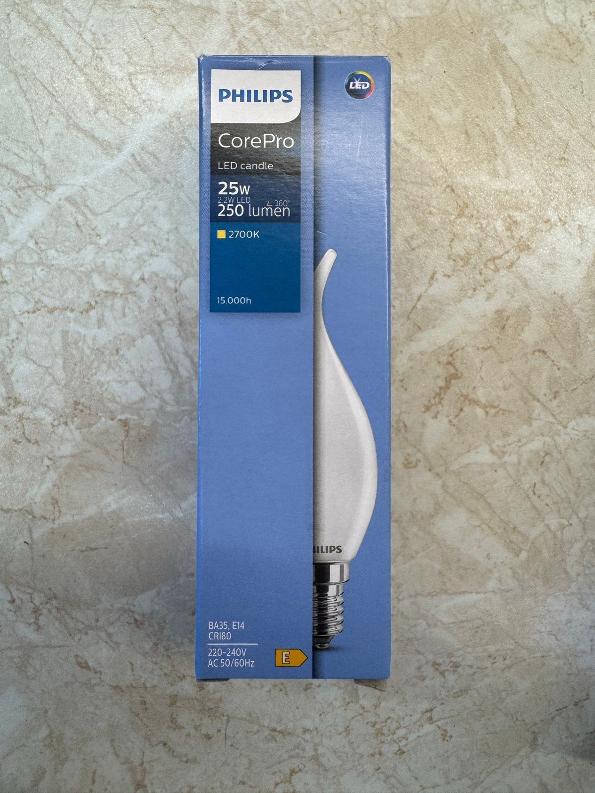 10x Philips E14 LED Kaarslamp | 2.2W 2700K 250lm 50% KORTING, Huis en Inrichting, Lampen | Losse lampen, Philips, Led-lamp, E14 (klein)
