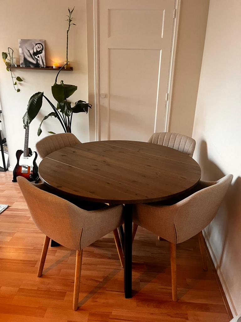 Ronde Eettafel 120CM, Ophalen, Gebruikt, Rond, Vier personen