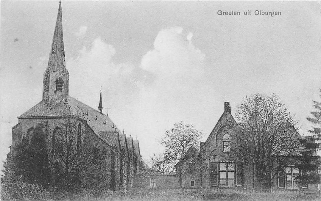 388-548-005 Olburgen Kerk en Huis, Verzenden, Voor 1920, Gelderland