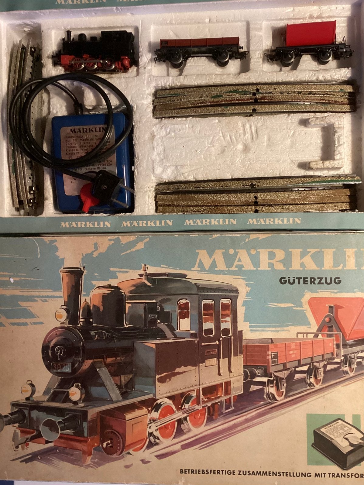 VIntage Märklin HO goederentrein startset 2923, Wisselstroom, Gebruikt, Wagon, Ophalen of Verzenden