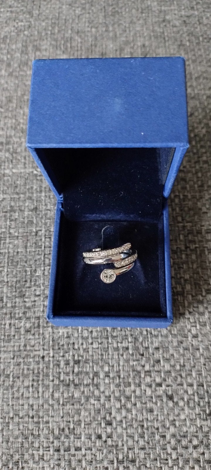 Zwarovski zilveren ringen set met diamantjes, Ophalen of Verzenden, Zo goed als nieuw, 17 tot 18, Dame