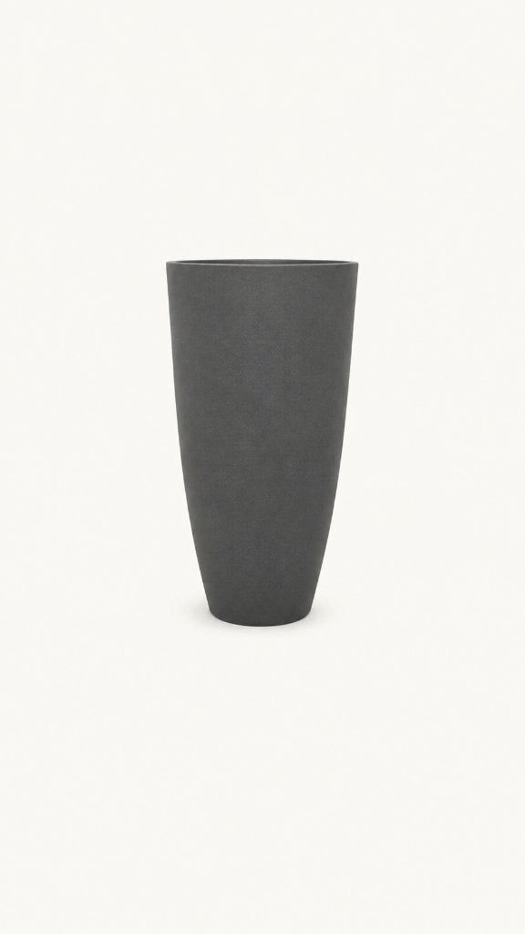 Hoge Bloempot Antraciet Ø36 x H67 cm – Nieuw – €50, Kunststof, Rond, Nieuw, Tuin