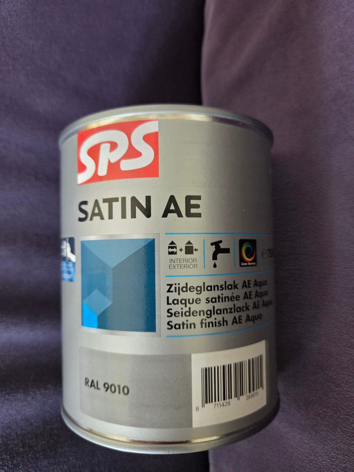 SPS Satin AE Zijdeglanslak RAL 9010 - 750ml, Doe-het-zelf en Verbouw, Ophalen, Nieuw, Wit, Lak