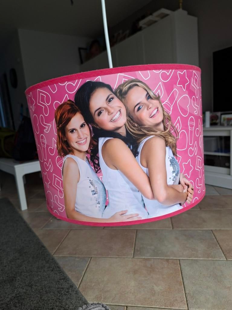 K3 Hanglamp voor Kinderkamer - Roze met K3 Afbeelding, Gebruikt, Kinderkamer, K3, Modern, Ophalen of Verzenden, Stof