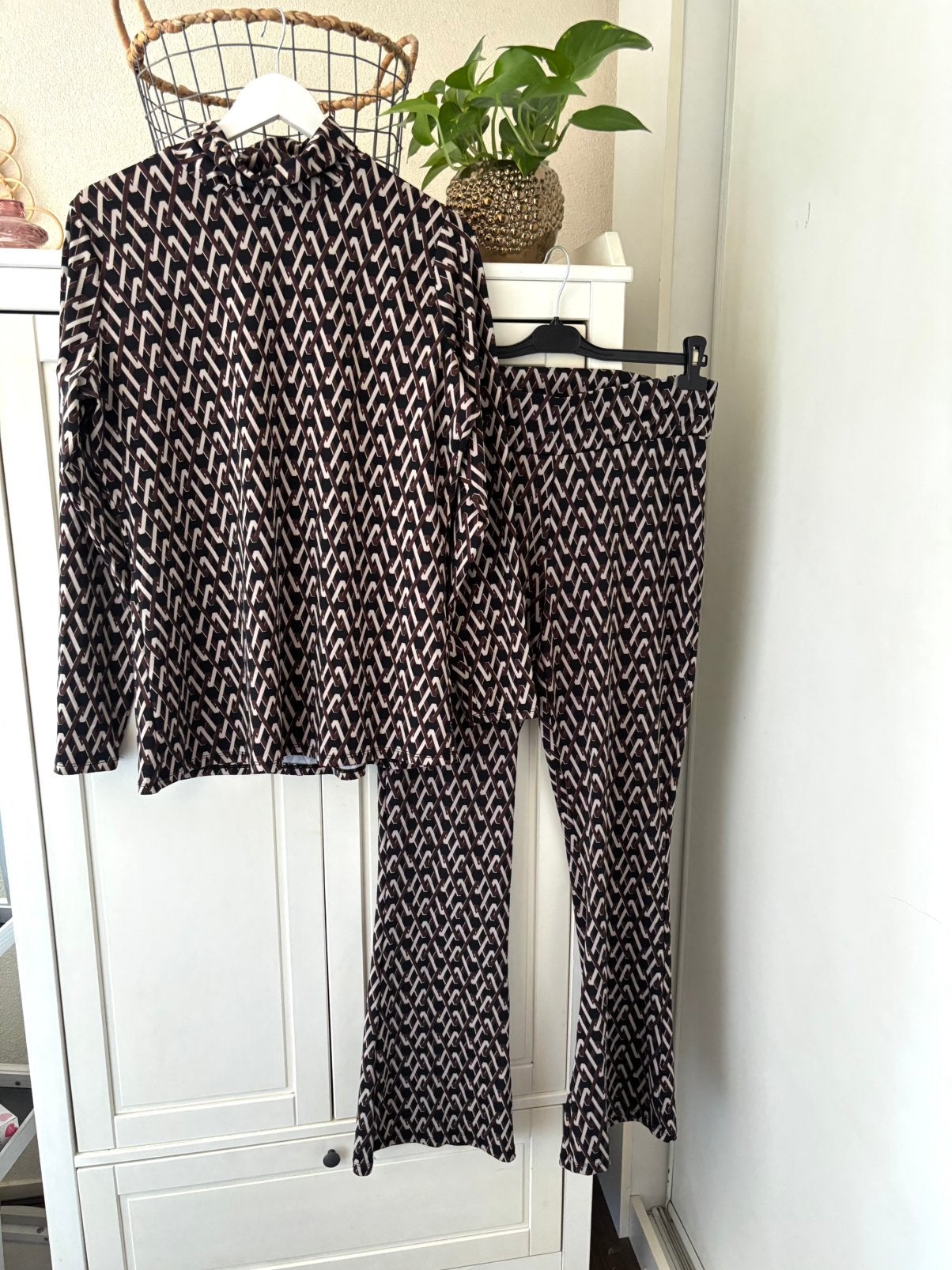 Eksept travelstof co-ord set maat xl, Bruin, Maat 42/44 (L), Ophalen of Verzenden, Zo goed als nieuw