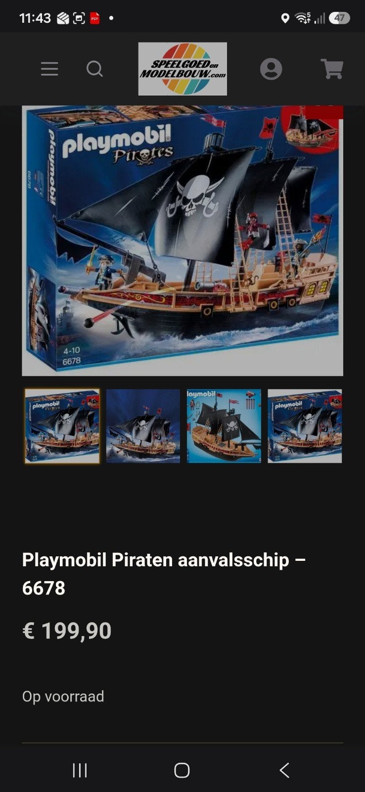 Playmobil Piraten aanvalsschip 6678 - zo goed als compleet (, Pirates, Complete set, Ophalen of Verzenden, Zo goed als nieuw