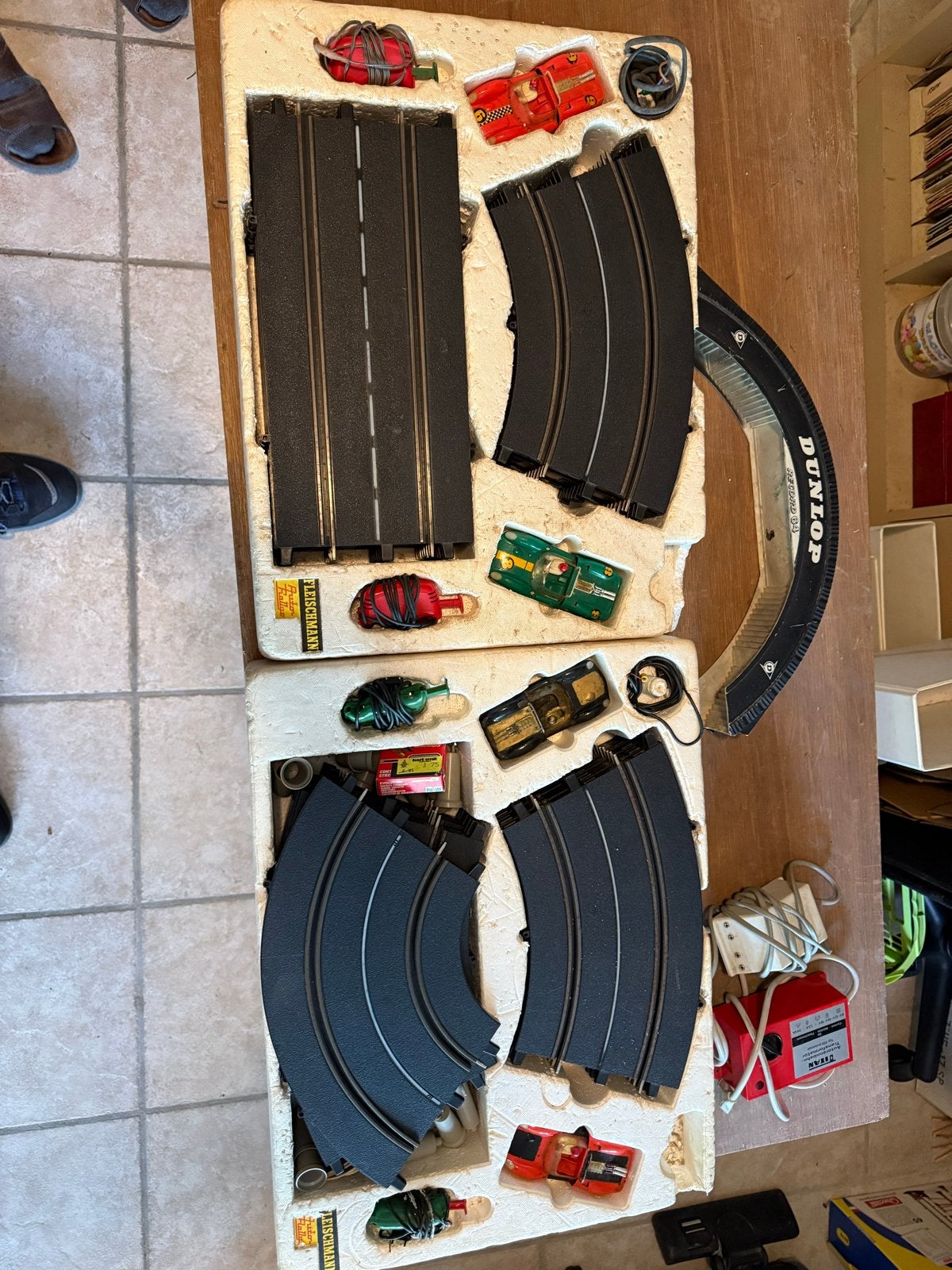 Vintage Fleischmann Racebaan Set met Auto's en Onderdelen, Kinderen en Baby's, Speelgoed | Racebanen, Ophalen, Fleischmann, Elektrisch