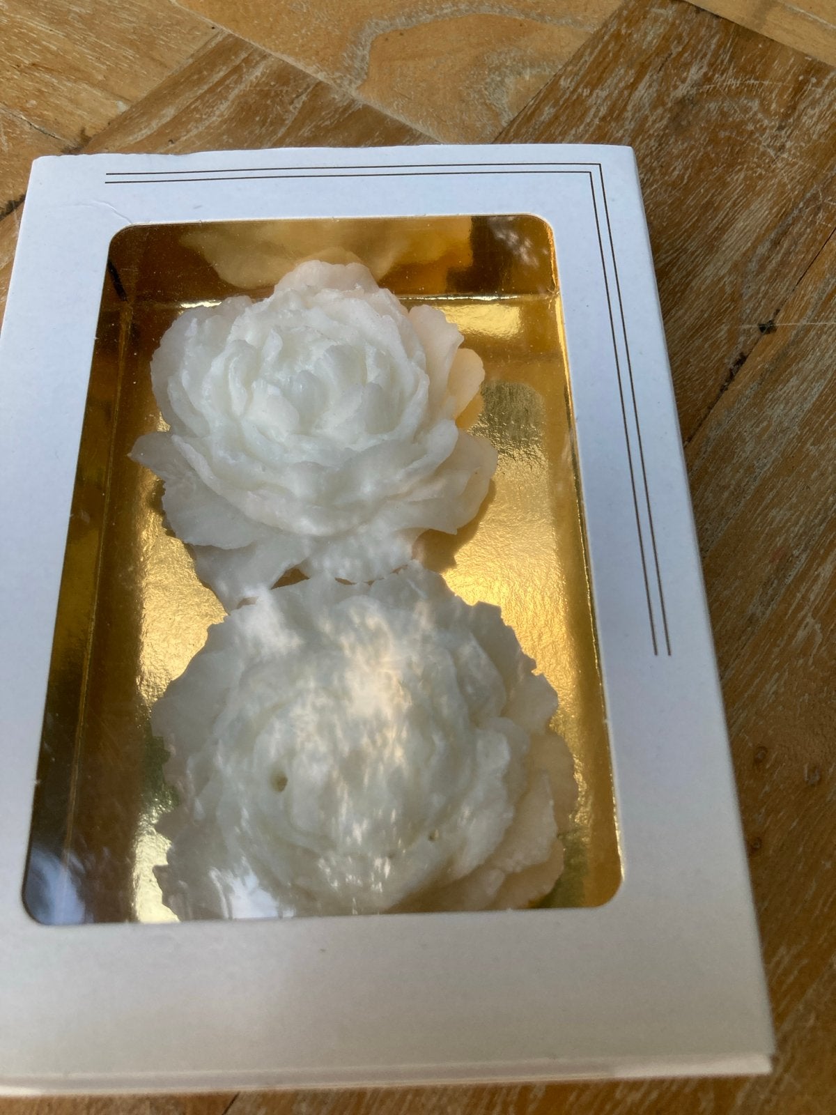 2 Amberblokjes Roos - Nieuw in Doos, Ophalen of Verzenden, Nieuw, Wit, Overige materialen