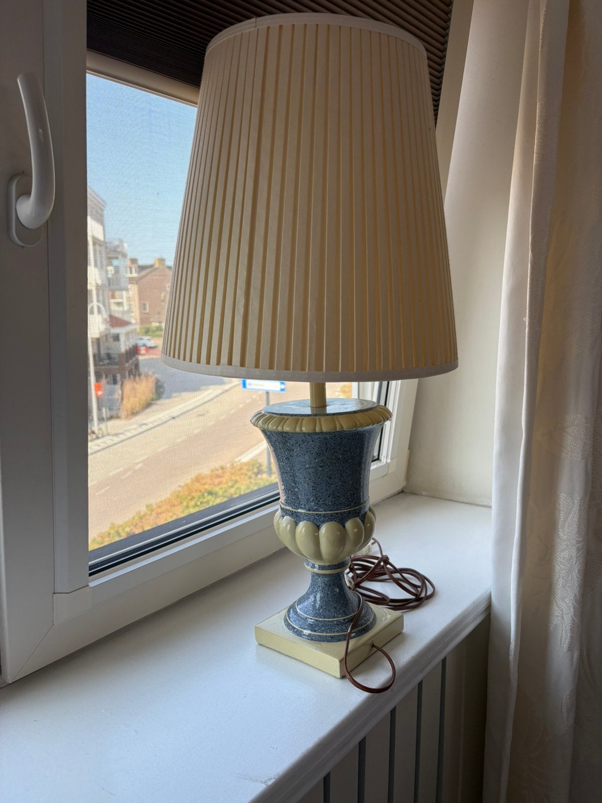 Schemerlamp, Huis en Inrichting, Lampen | Lampenkappen, Ophalen of Verzenden, Zo goed als nieuw, Blauw, Rond