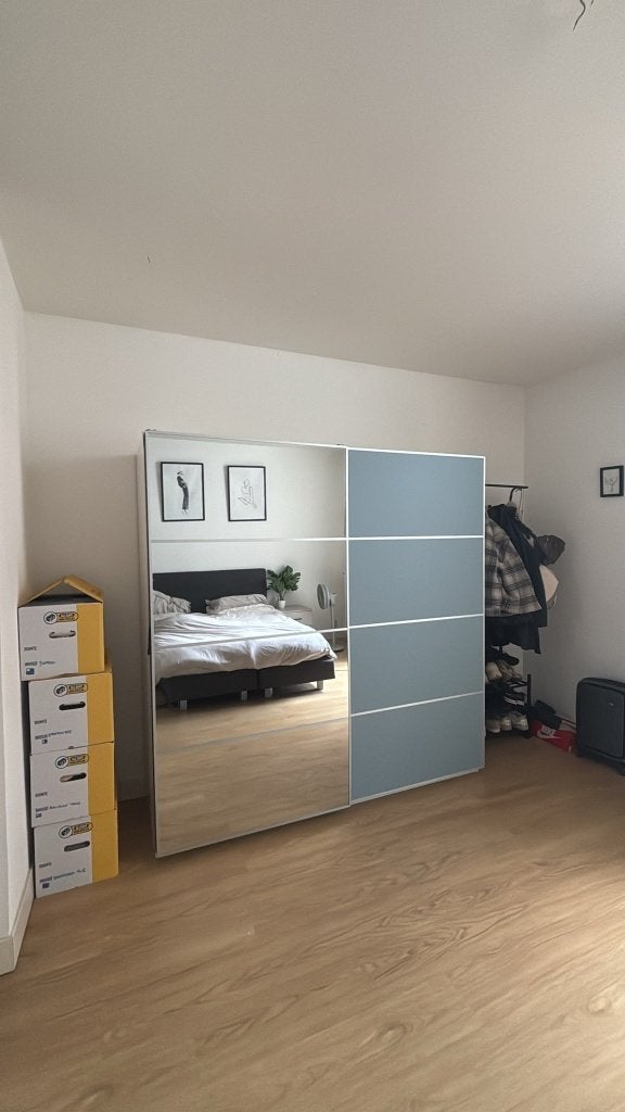 IKEA PAX kledingkast 200 cm – schuifdeuren met spiegel, Huis en Inrichting, Kasten | Kledingkasten, Ophalen, Met deur(en), 200 cm of meer