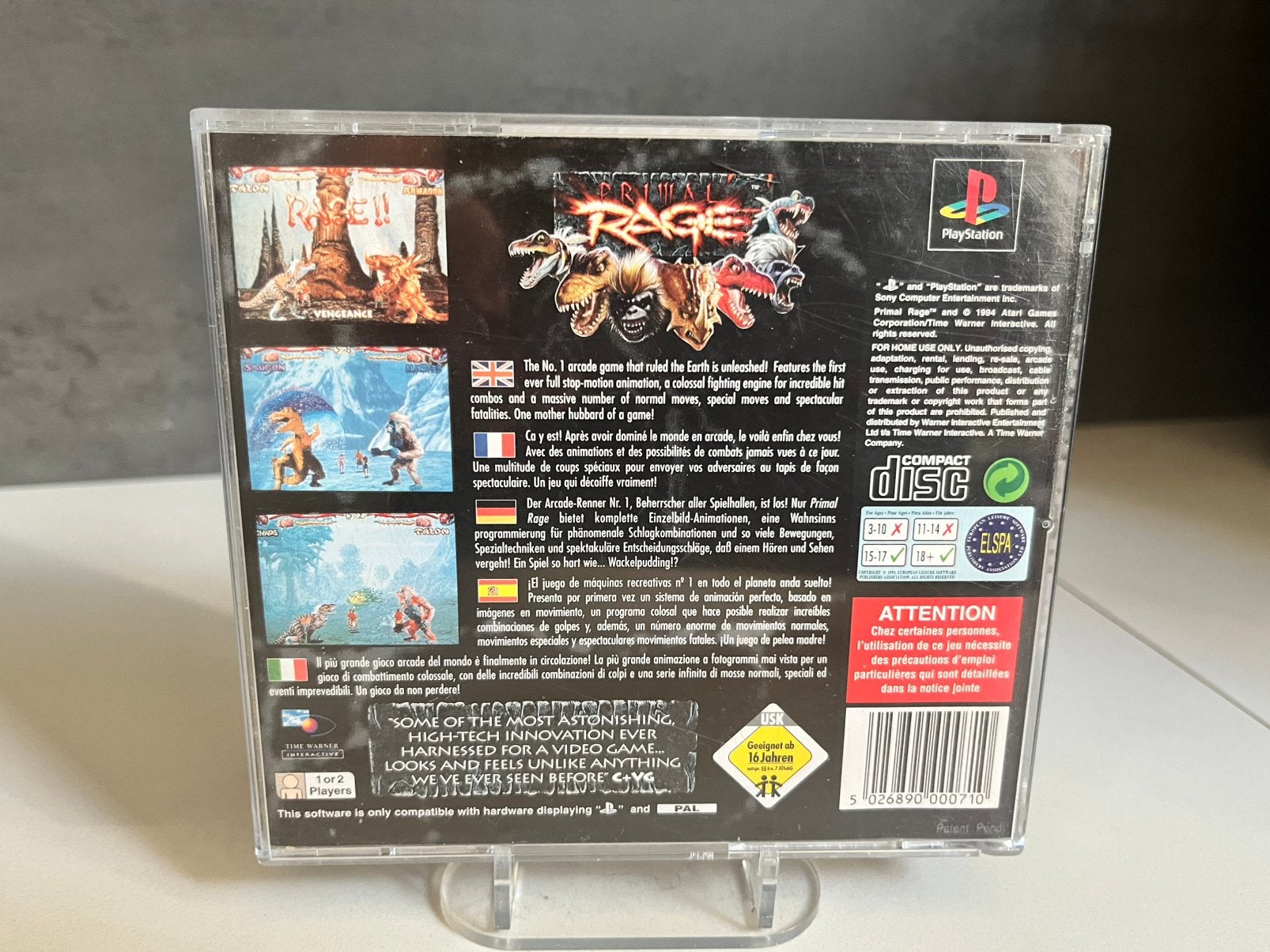 Primal Rage - PlayStation 1 (PS1) - Compleet en Zeer Goede S, Spelcomputers en Games, Games | Sony PlayStation 1, O, P, 2 spelers