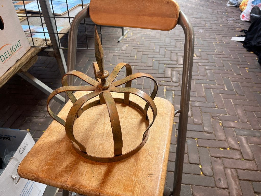 Kroon metaal decoratie, Huis en Inrichting, Woonaccessoires | Overige, Ophalen of Verzenden, Gebruikt, Metaal