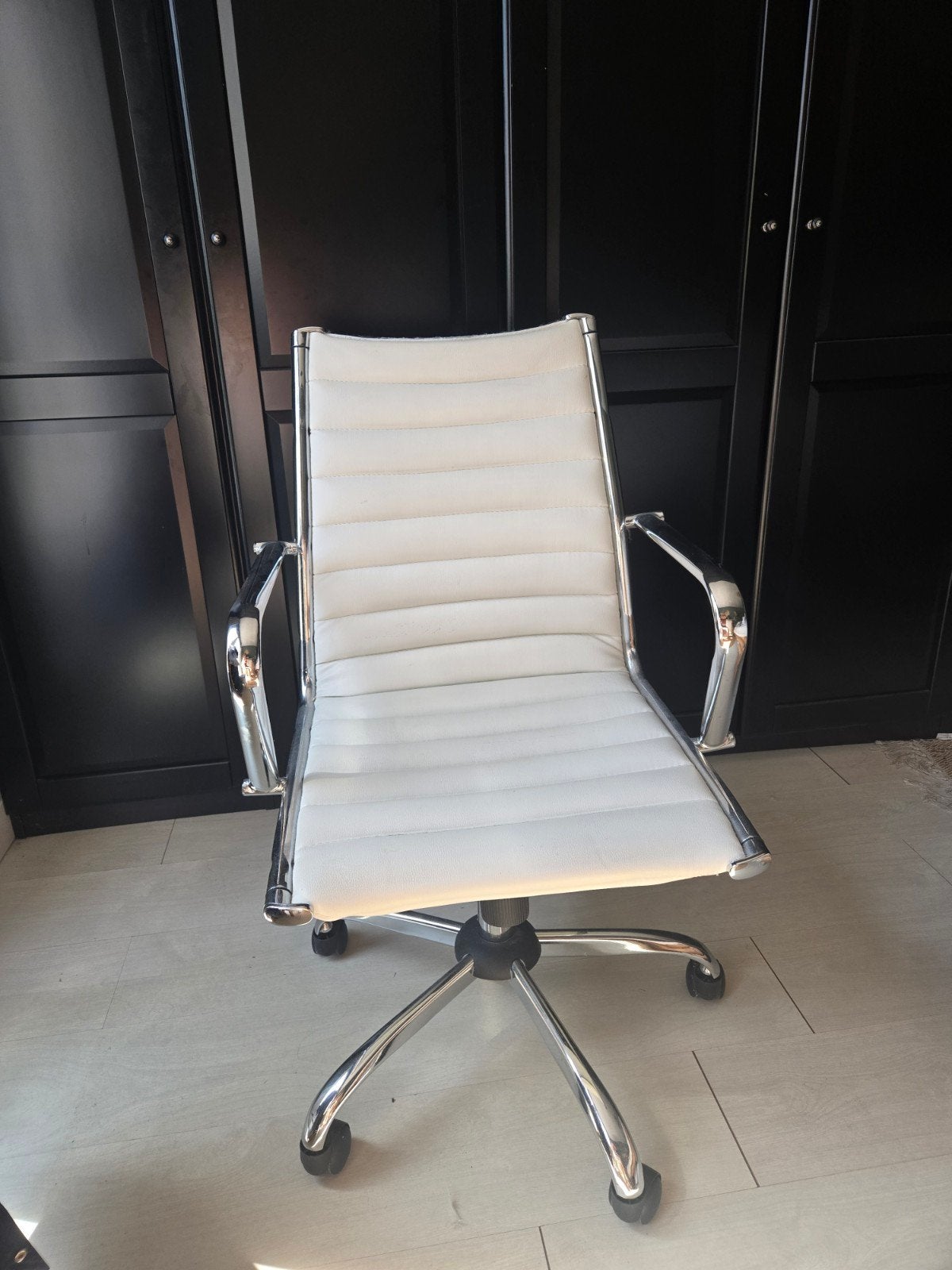 Witte Bureaustoel met Chromen Frame, Ophalen of Verzenden