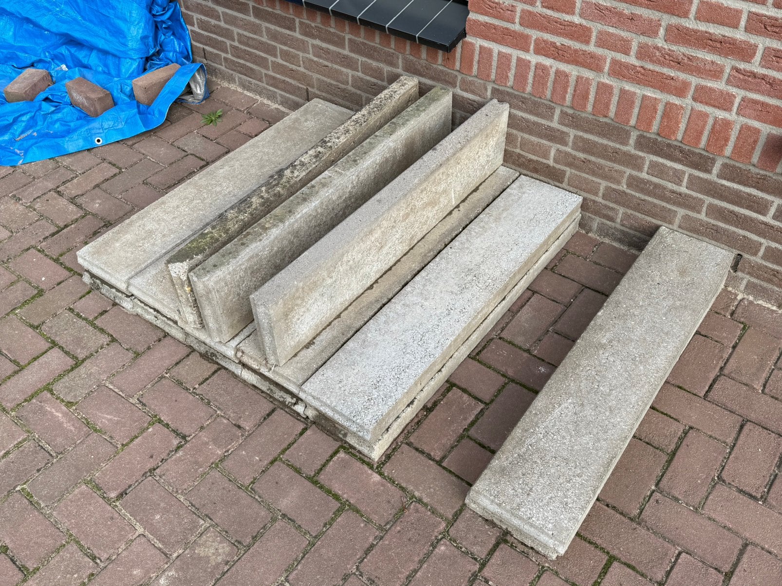 13 opsluitbanden 99,5 x 6 x 20 cm + 2 ingekorten stukken, Ophalen, Gebruikt, Minder dan 25 cm, Border
