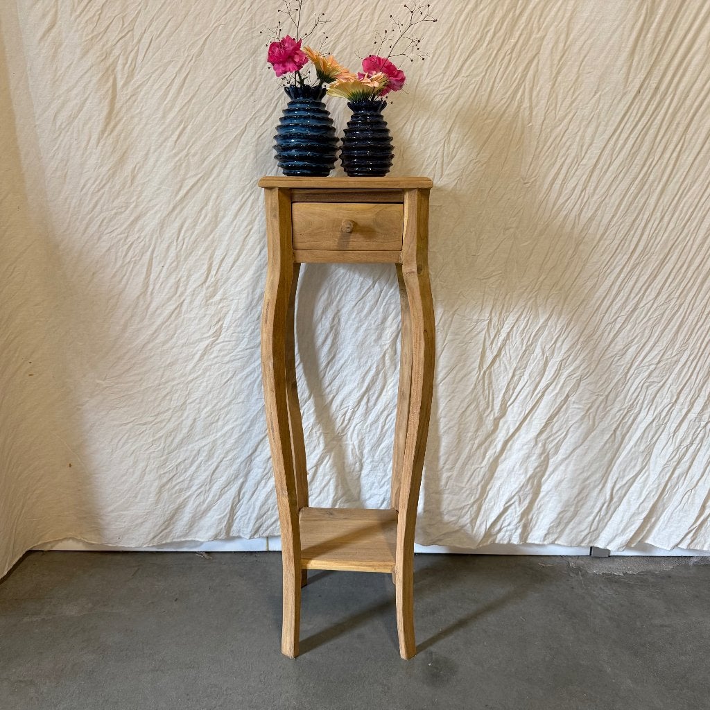 houten bijzettafel teak - 28 x 28 cm  - Gratis bezorgd, TTM Wonen, Meubels – (Perzische) Tapijten en Woonaccessoires, Minder dan 55 cm