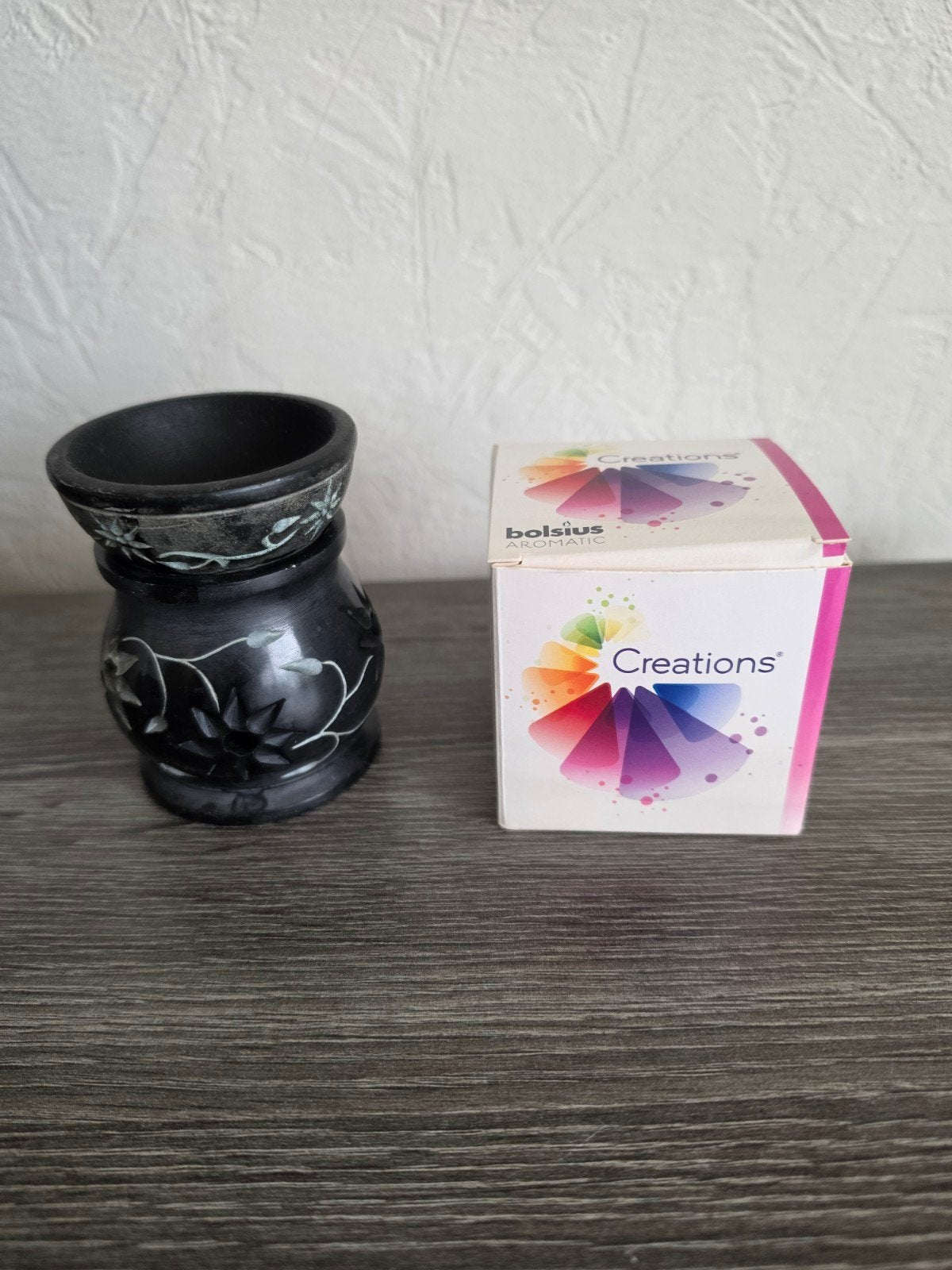 Geurbrander met waxmelts - Zwart, Steen, Ophalen of Verzenden, Zo goed als nieuw, Zwart