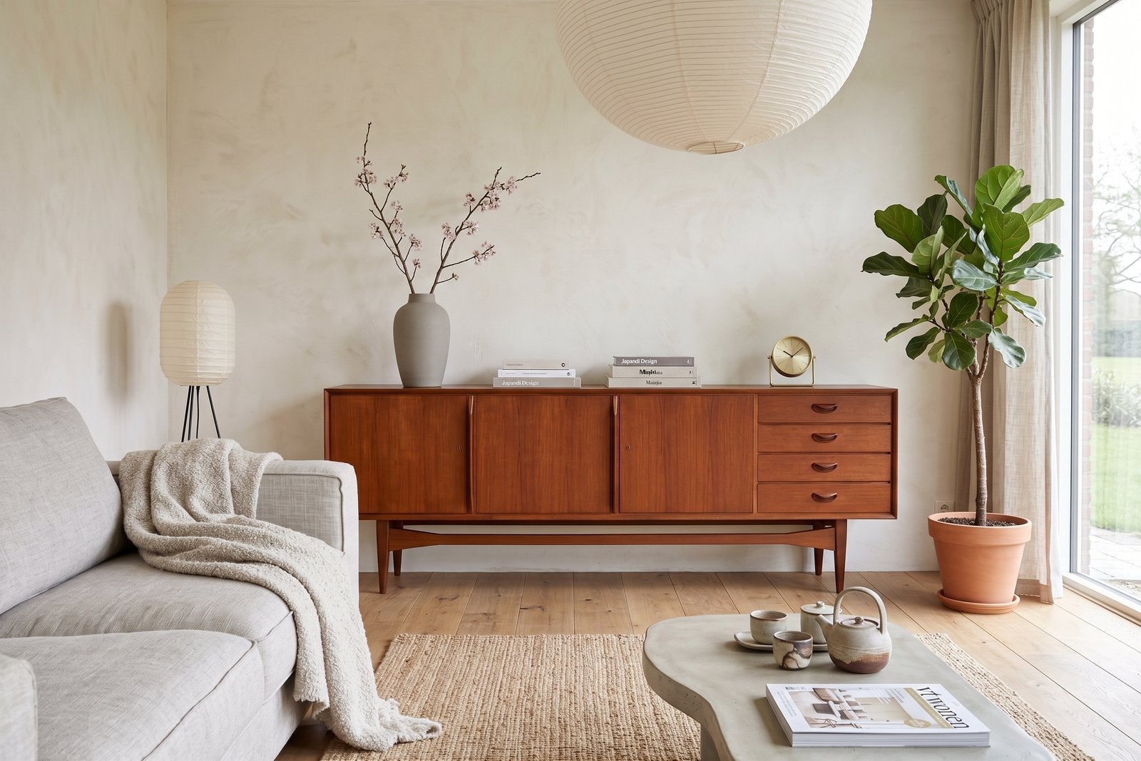 Mid-Century teakhouten sideboard – Heinrich Althoff, Huis en Inrichting, Ophalen, Met lade(s), Teakhout, Mid century, heinrich althoff, vintage, teak